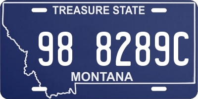 MT license plate 988289C