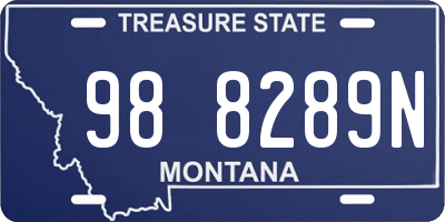 MT license plate 988289N