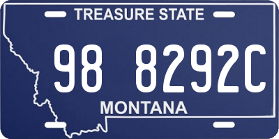 MT license plate 988292C
