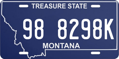MT license plate 988298K