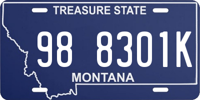 MT license plate 988301K