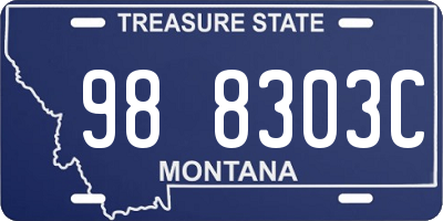 MT license plate 988303C