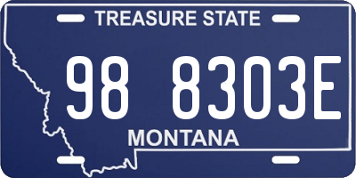 MT license plate 988303E