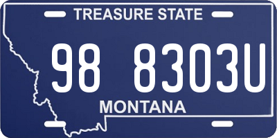 MT license plate 988303U