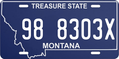 MT license plate 988303X