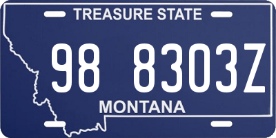 MT license plate 988303Z