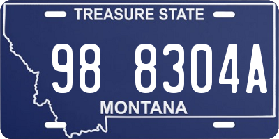 MT license plate 988304A