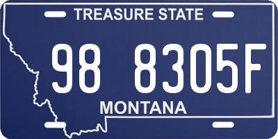 MT license plate 988305F