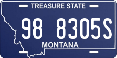 MT license plate 988305S