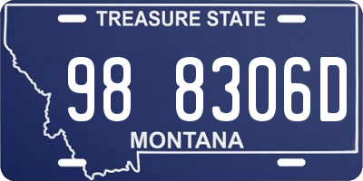 MT license plate 988306D