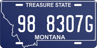 MT license plate 988307G