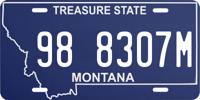 MT license plate 988307M