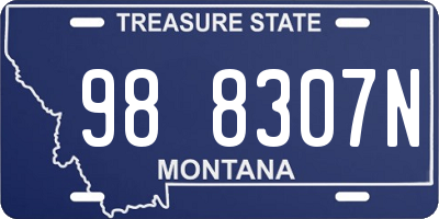 MT license plate 988307N