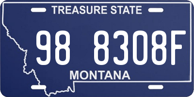 MT license plate 988308F