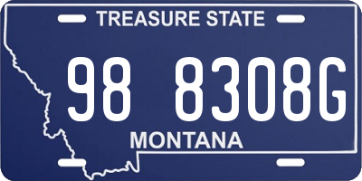 MT license plate 988308G