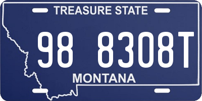 MT license plate 988308T