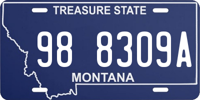 MT license plate 988309A