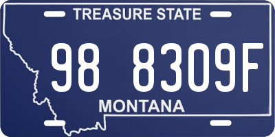 MT license plate 988309F