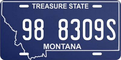 MT license plate 988309S
