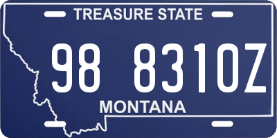 MT license plate 988310Z