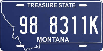 MT license plate 988311K