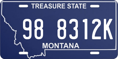 MT license plate 988312K