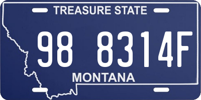 MT license plate 988314F