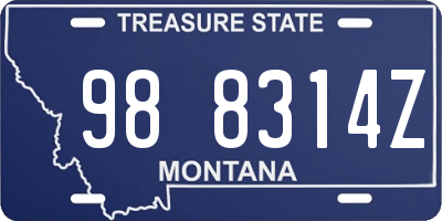 MT license plate 988314Z