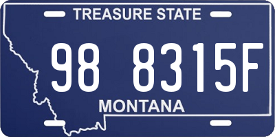 MT license plate 988315F