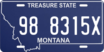 MT license plate 988315X