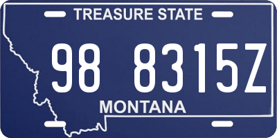 MT license plate 988315Z