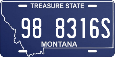 MT license plate 988316S