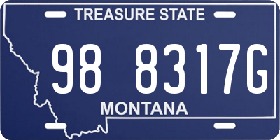 MT license plate 988317G