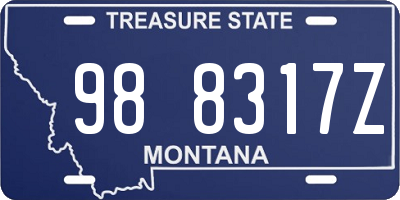 MT license plate 988317Z