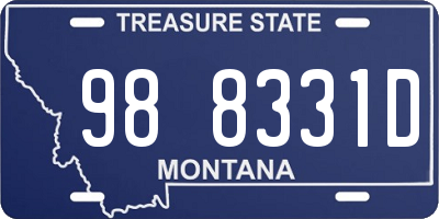 MT license plate 988331D