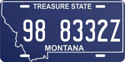 MT license plate 988332Z