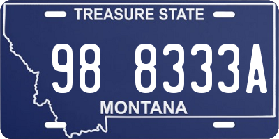 MT license plate 988333A