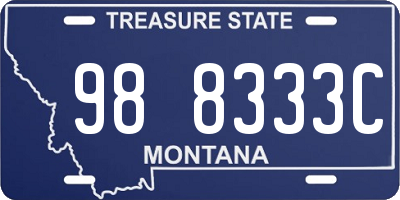 MT license plate 988333C