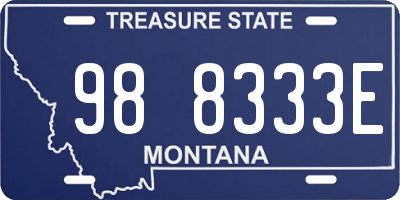 MT license plate 988333E