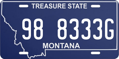 MT license plate 988333G