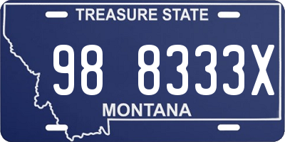MT license plate 988333X