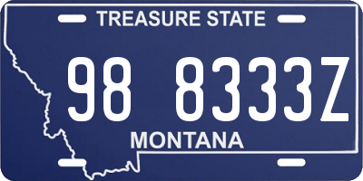 MT license plate 988333Z