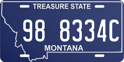 MT license plate 988334C