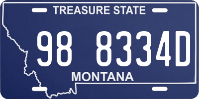 MT license plate 988334D