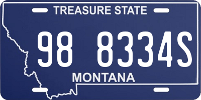 MT license plate 988334S
