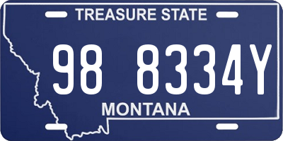 MT license plate 988334Y