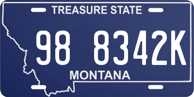 MT license plate 988342K