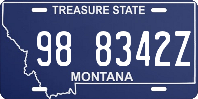 MT license plate 988342Z