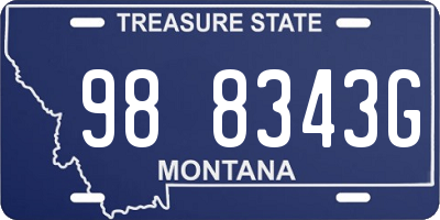 MT license plate 988343G