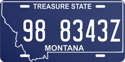 MT license plate 988343Z